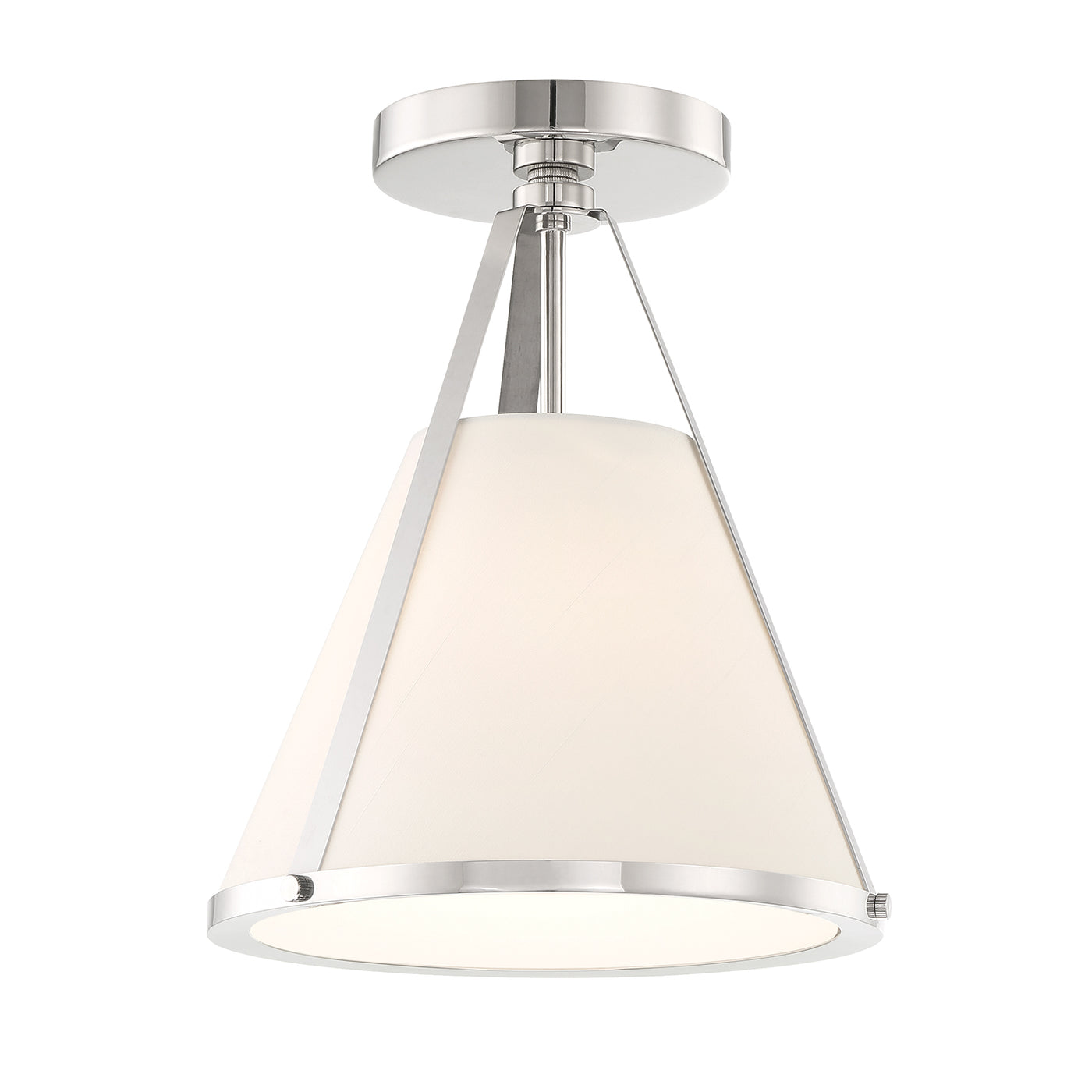 Fulton 1 Light Polished Nickel Semi Flush Mount Semi Flush Crystorama