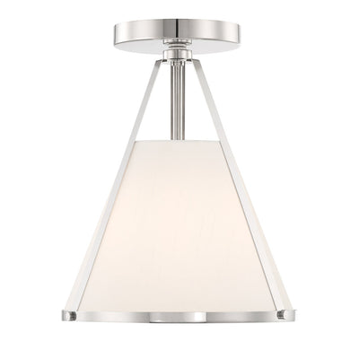 Fulton 1 Light Polished Nickel Semi Flush Mount Semi Flush Crystorama