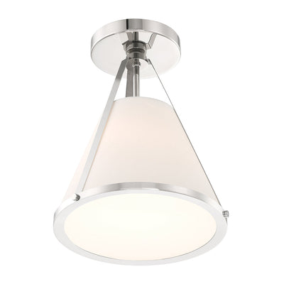 Fulton 1 Light Polished Nickel Semi Flush Mount Semi Flush Crystorama