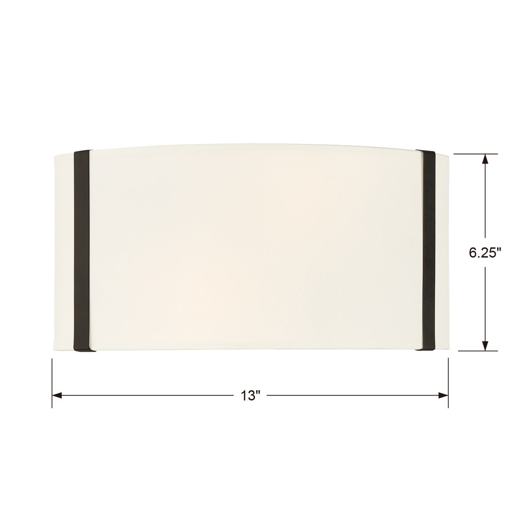 Fulton 2 Light Black Sconce Wall Sconce Crystorama