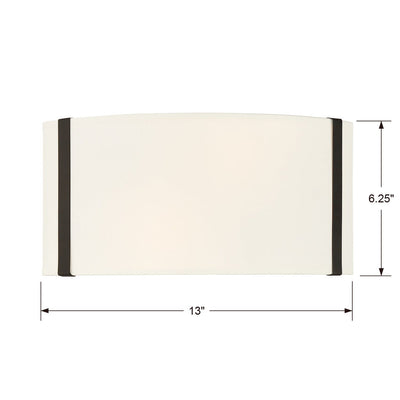 Fulton 2 Light Black Sconce Wall Sconce Crystorama