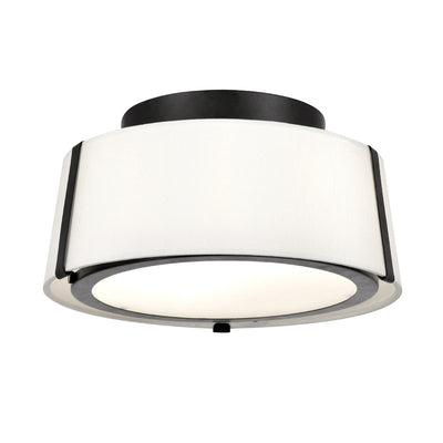 Fulton 2 Light Matte Black Semi Flush Mount Semi Flush Crystorama