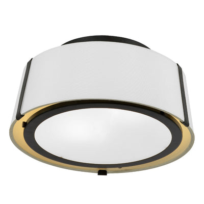 Fulton 2 Light Matte Black Semi Flush Mount Semi Flush Crystorama