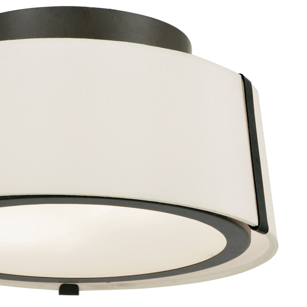 Fulton 2 Light Matte Black Semi Flush Mount Semi Flush Crystorama