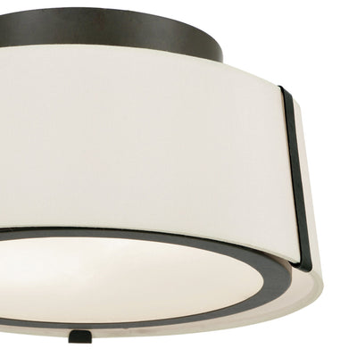 Fulton 2 Light Matte Black Semi Flush Mount Semi Flush Crystorama