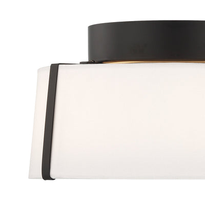 Fulton 2 Light Matte Black Semi Flush Mount Semi Flush Crystorama