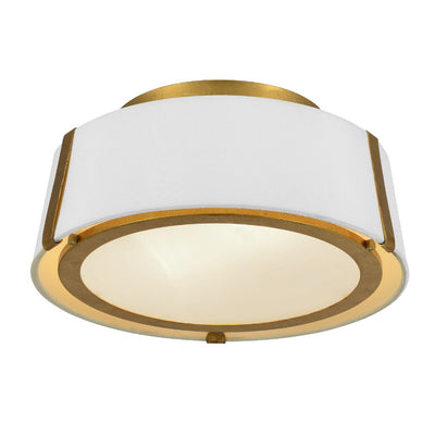 Fulton 2 Light Antique Gold Semi Flush Mount Semi Flush Crystorama