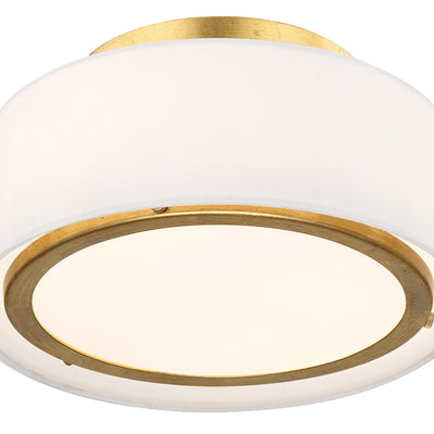 Fulton 2 Light Antique Gold Semi Flush Mount Semi Flush Crystorama