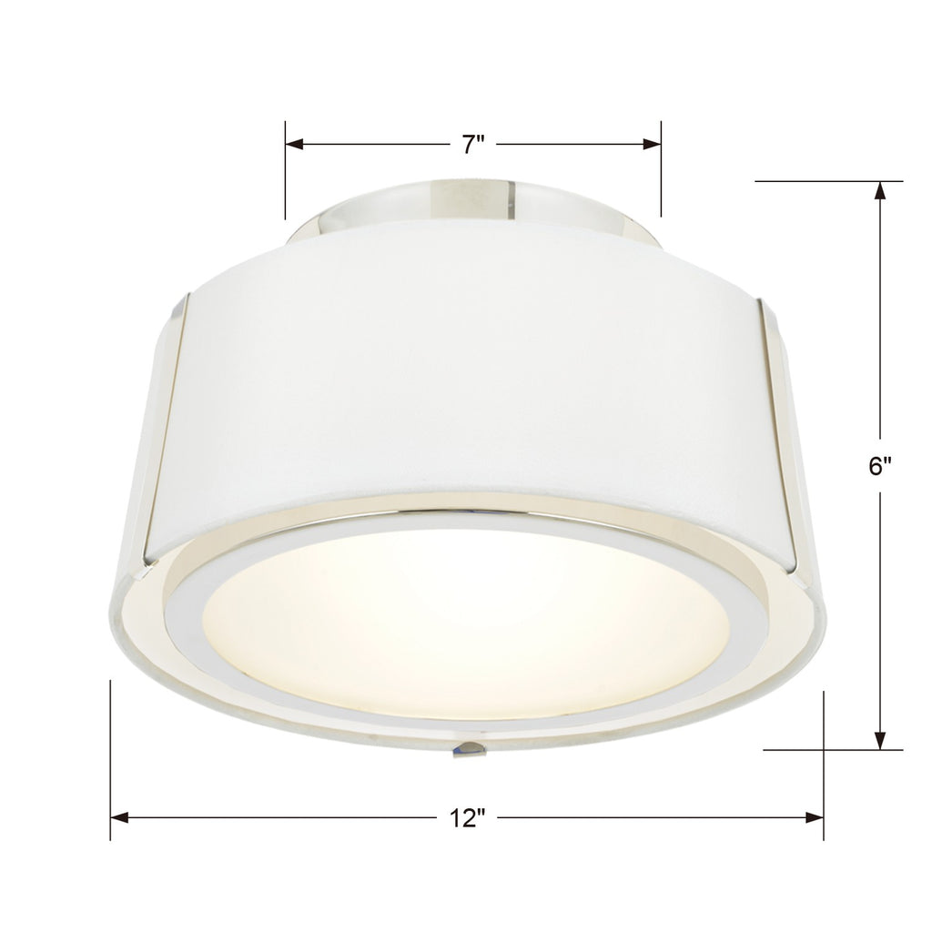 Fulton 2 Light Polished Nickel Semi Flush Mount Semi Flush Crystorama