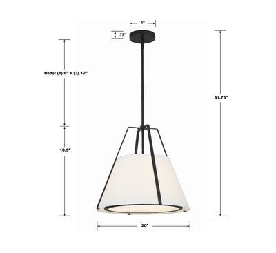 Fulton 3 Light Black Chandelier Chandelier Crystorama