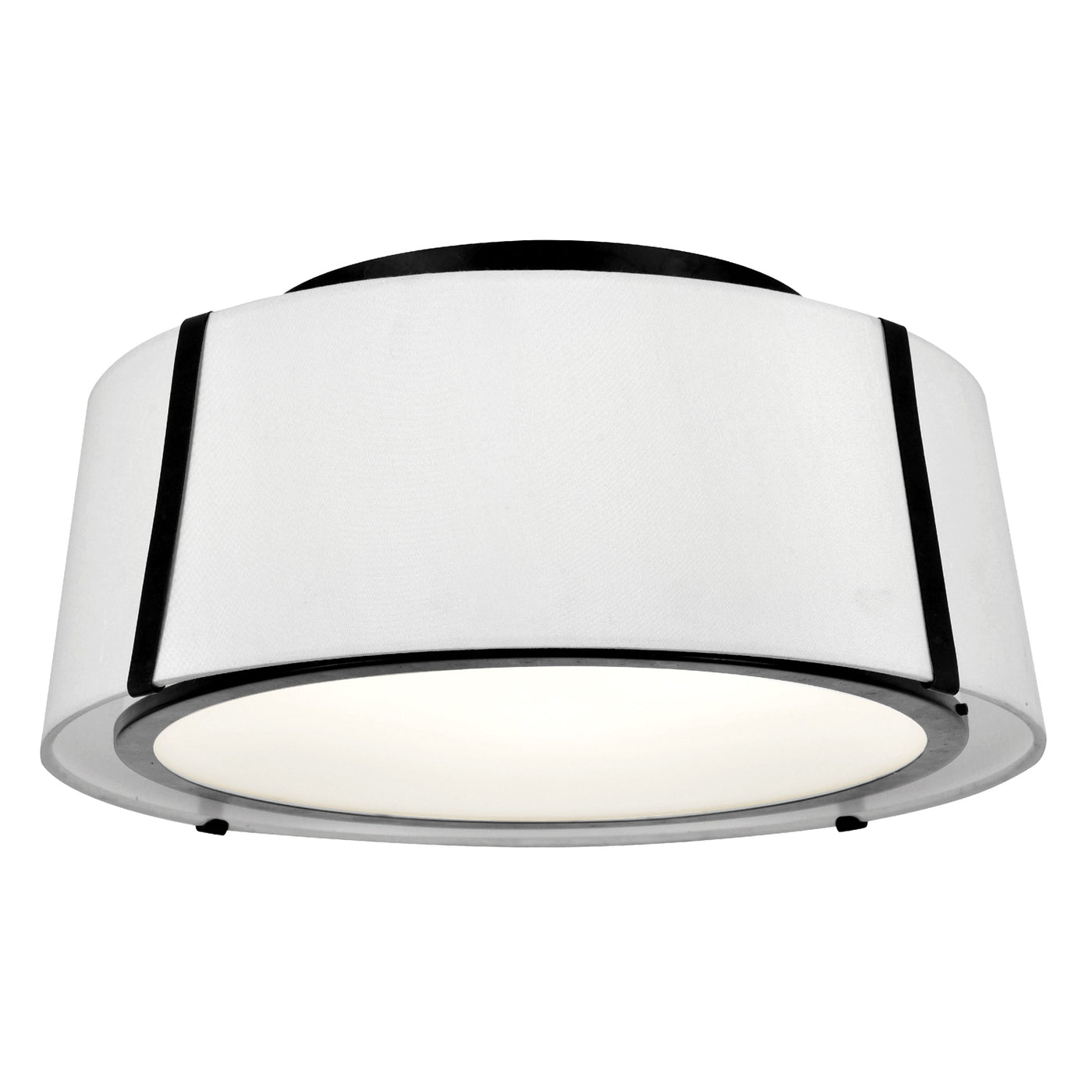 Fulton 3 Light Matte Black Semi Flush Mount Semi Flush Crystorama