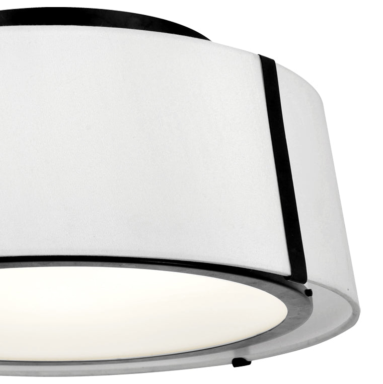 Fulton 3 Light Matte Black Semi Flush Mount Semi Flush Crystorama