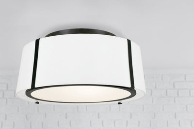 Fulton 3 Light Matte Black Semi Flush Mount Semi Flush Crystorama