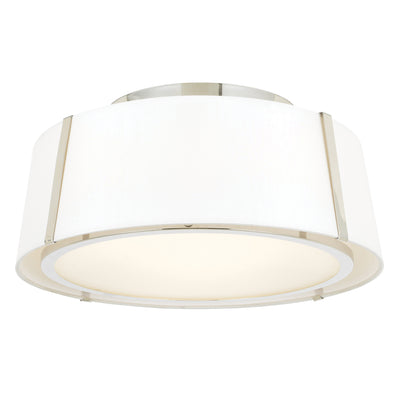 Fulton 3 Light Polished Nickel Semi Flush Mount Semi Flush Crystorama