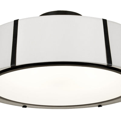 Fulton 6 Light Matte Black Semi Flush Mount Semi Flush Crystorama