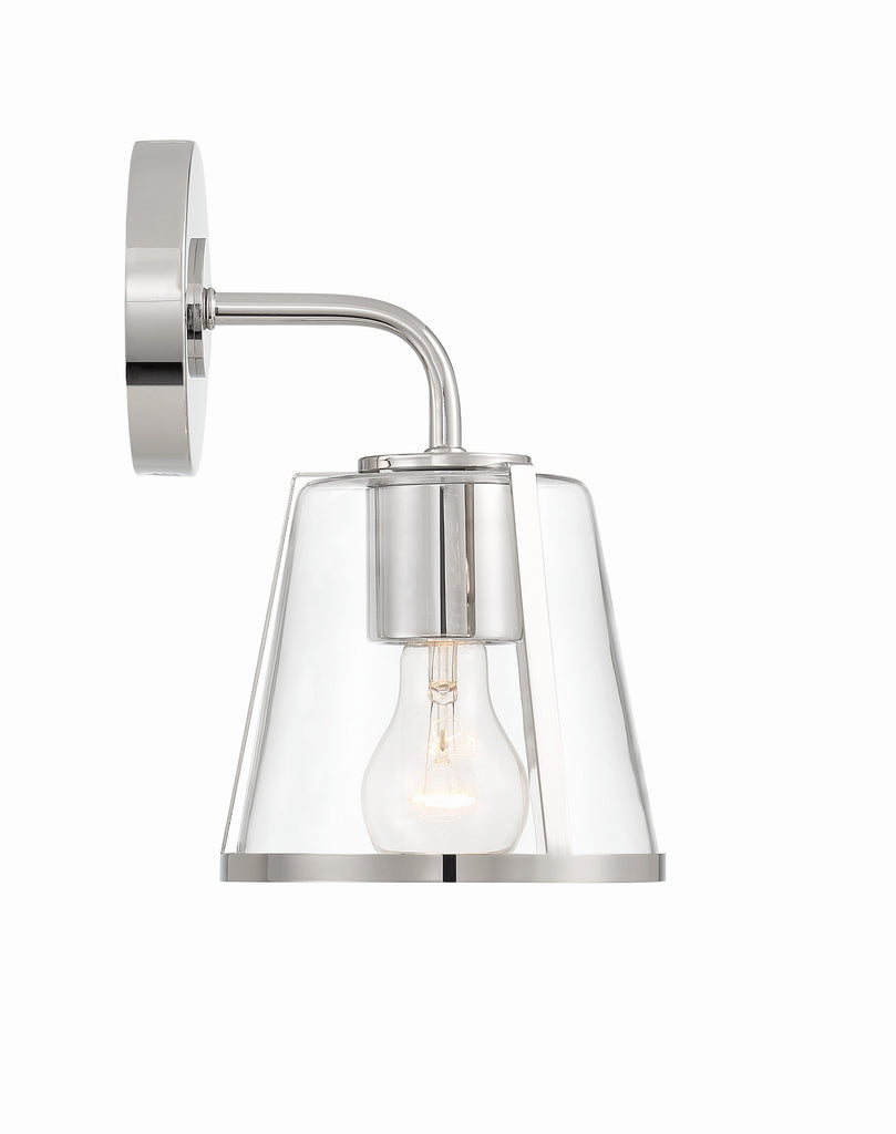 Fulton 1 Light Polished Nickel Bathroom Vanity Bath and Vanity Crystorama