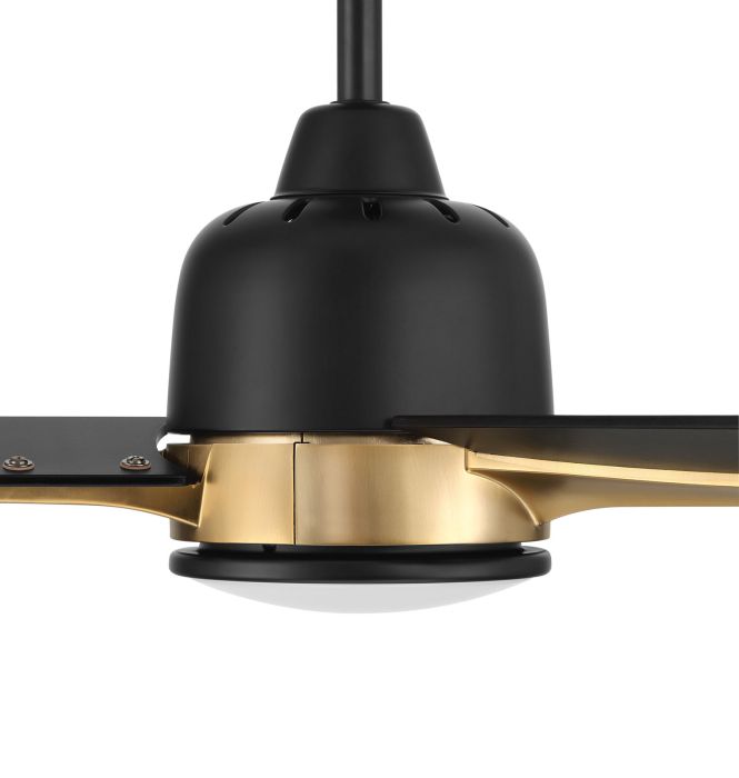 52" Fuller in Flat Black/Satin Brass w/ Flat Black Blades Ceiling Fan CRAFTMADE