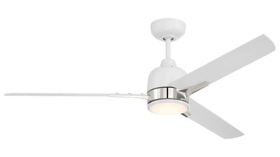 52" Fuller in White/Polished Nickel w/ White Blades Ceiling Fan CRAFTMADE