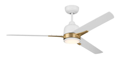 52" Fuller in White/Satin Brass w/ White Blades Ceiling Fan CRAFTMADE