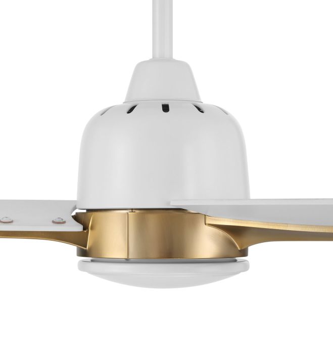 52" Fuller in White/Satin Brass w/ White Blades Ceiling Fan CRAFTMADE