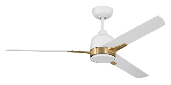 52" Fuller in White/Satin Brass w/ White Blades Ceiling Fan CRAFTMADE