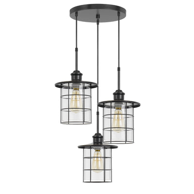 60W X 3 SILVERTON METAL/GLASS PENDANT FIXTURE (EDISON BULBS INCLUDED) Pendant Cal Lighting