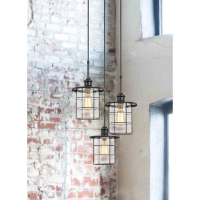 60W X 3 SILVERTON METAL/GLASS PENDANT FIXTURE (EDISON BULBS INCLUDED) Pendant Cal Lighting