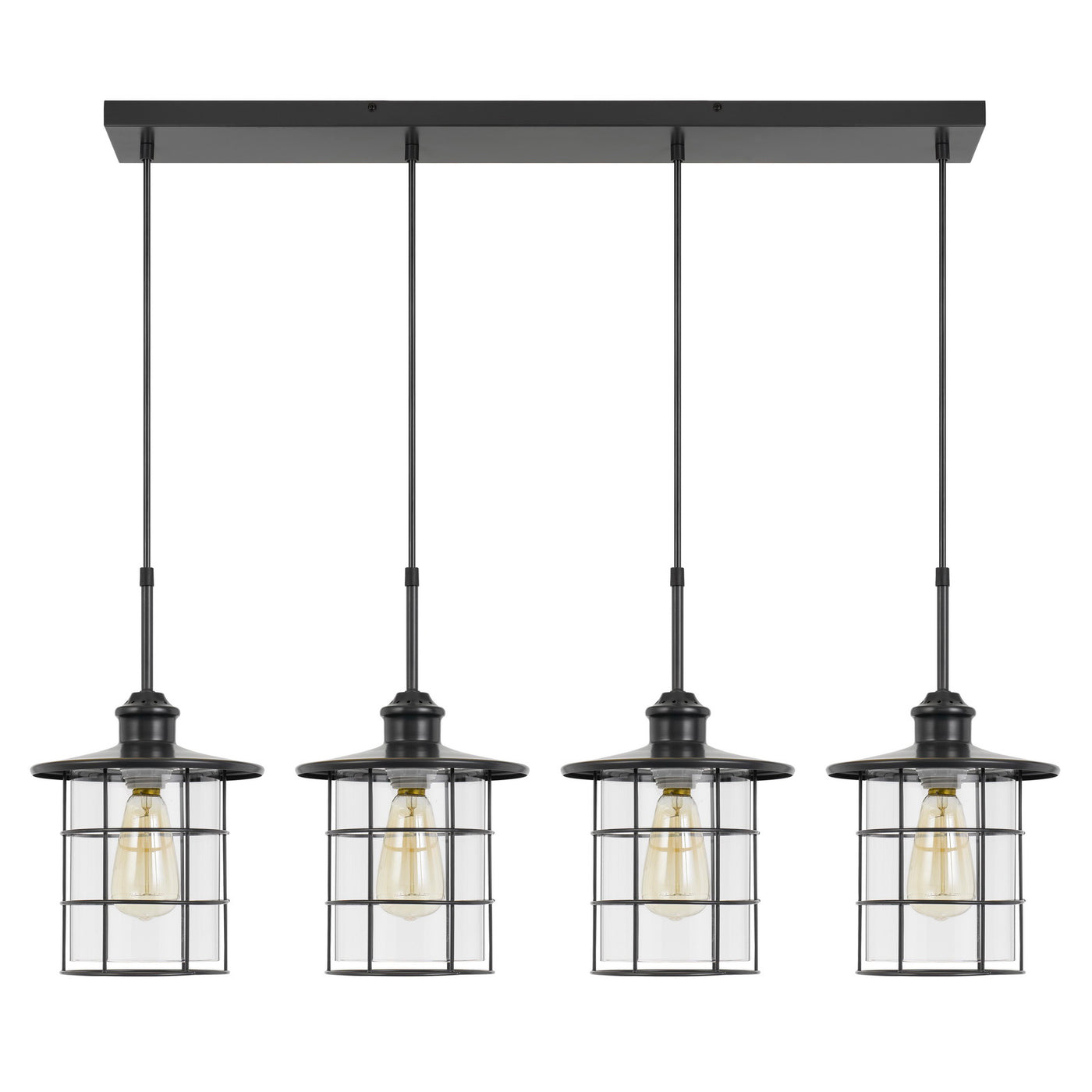 60W X 4 SILVERTON METAL/GLASS PENDANT FIXTURE (EDISON BULBS INCLUDED) Pendant Cal Lighting