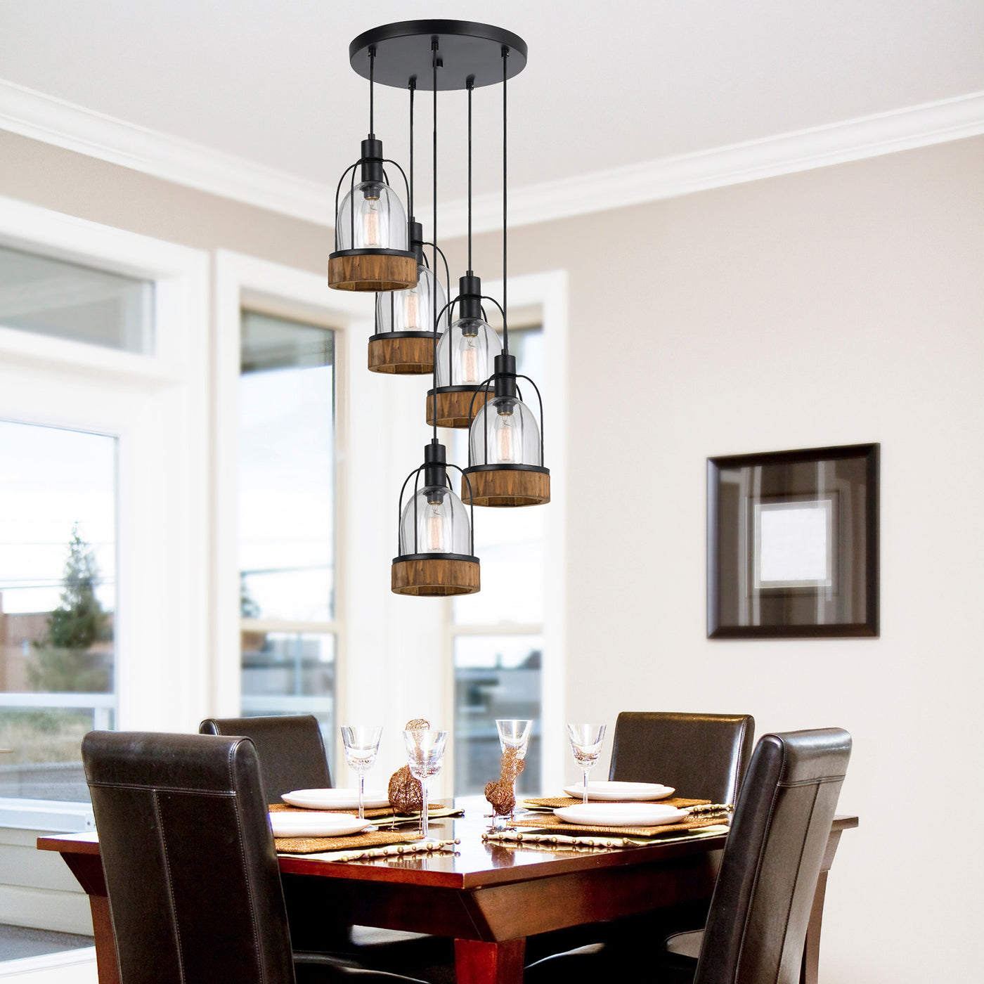 60W X 5 BEACON PENDANT FIXTURE(EDISON BULBS NOT INCLUDED) Pendant Cal Lighting