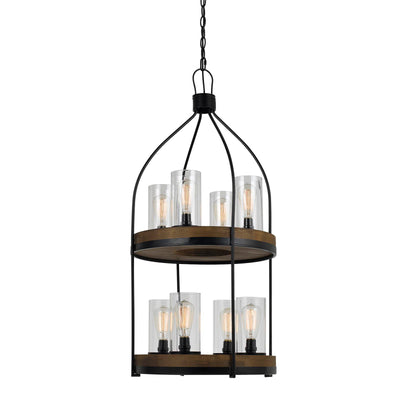 60W X 8 CHARDON METAL/WOOD FIXTURE(EDISON BULBS NOT INCLUDED) Chandelier Cal Lighting