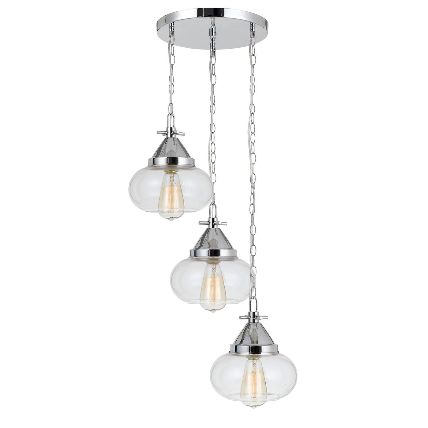 60W X 3 MAYWOOD GLASS PENDANT (EDISON BULBS NOT INCLUDED) Pendant Cal Lighting