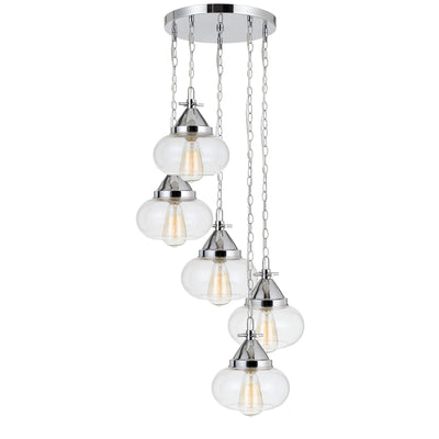 60W X 5 MAYWOOD GLASS PENDANT (EDISON BULBS NOT INCLUDED) Pendant Cal Lighting