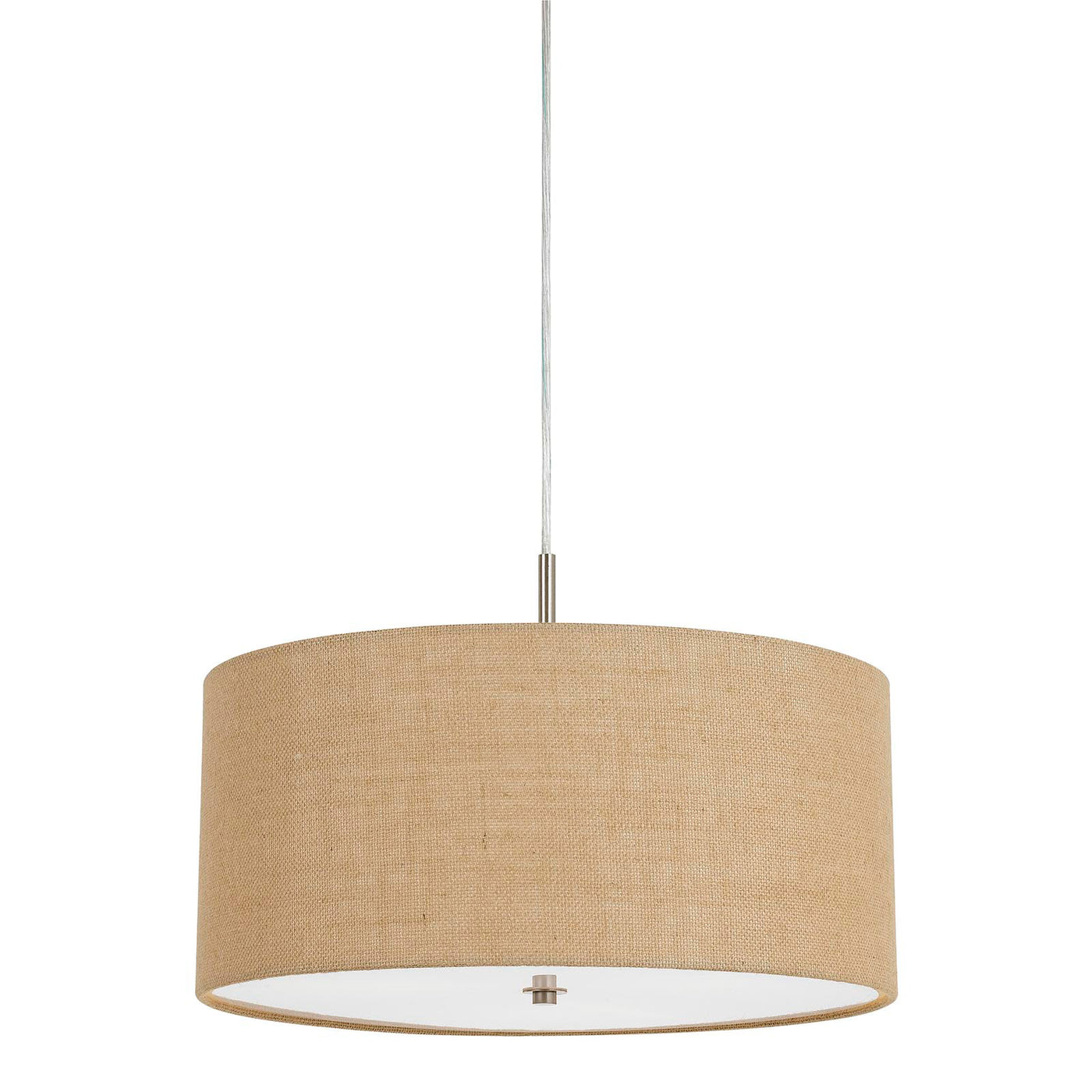 60W X 3 ADDISON BURLAP DRUM PENDANT Pendant Cal Lighting