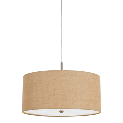 60W X 3 ADDISON BURLAP DRUM PENDANT Pendant Cal Lighting