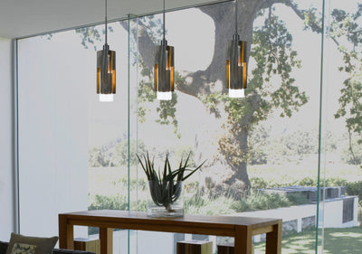 60W REGGIO WOOD PENDANT GLASS FIXTURE (EDISON BULB NOT INCLUDED) Chandelier Cal Lighting