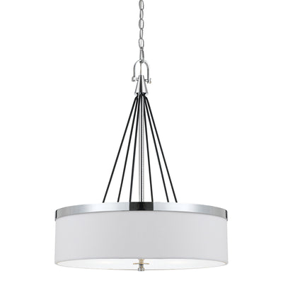 60W X 3 RIMINI PENDANT FIXTURE WITH HARDBACK FABRIC SHADE Chandelier Cal Lighting