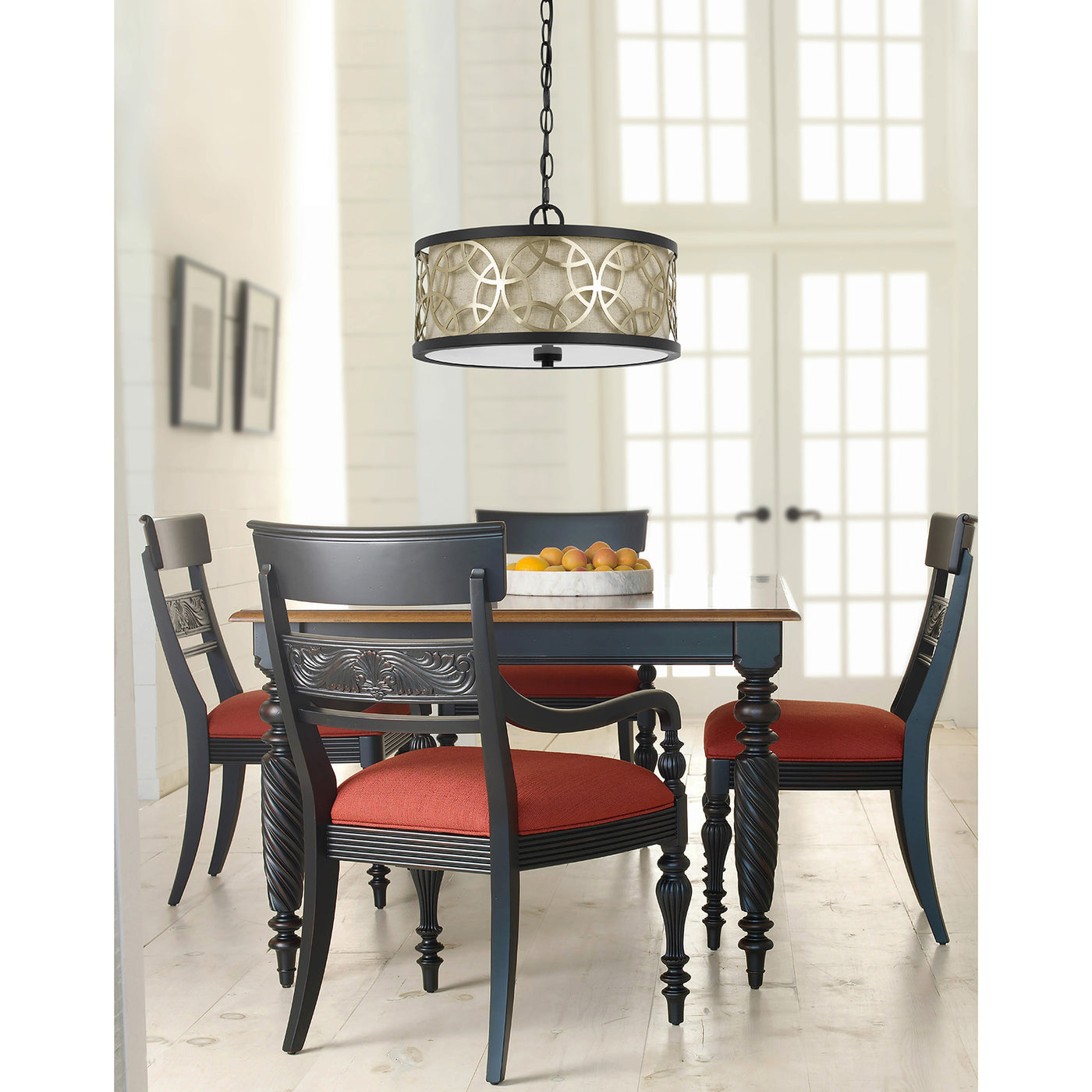 60W X 2 CARMEL 2 LIGHT METAL 2 IN 1 SEMI-FLUSH / PENDANT CHANDELIER Chandelier Cal Lighting