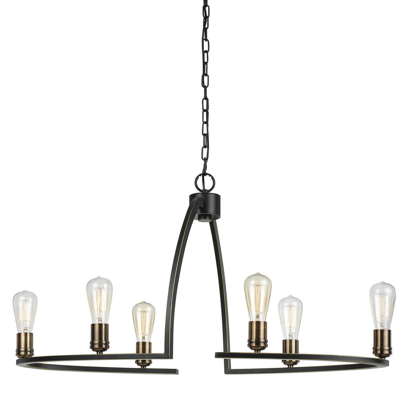 60W X 6 KINDER METAL 6 LIGHT CHANDELIER (EDISON BULBS NOT INCLUDED) Chandelier Cal Lighting