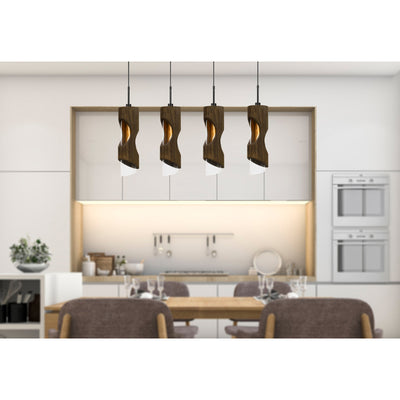 60W X 4 ZAMORA 4 LIGHT WOOD ISLAND STYLE FIXTURE (EDISON BULBS NOT INCLUDED) Linear Cal Lighting