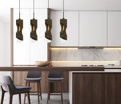 60W X 4 ZAMORA 4 LIGHT WOOD ISLAND STYLE FIXTURE (EDISON BULBS NOT INCLUDED) Linear Cal Lighting