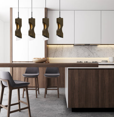 60W X 4 ZAMORA 4 LIGHT WOOD ISLAND STYLE FIXTURE (EDISON BULBS NOT INCLUDED) Linear Cal Lighting