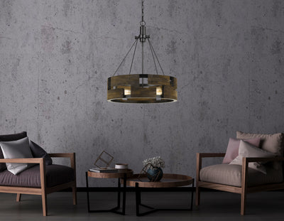 60W X 3 BRADFORD METAL AND WOOD CHANDELIER (EDISON BULBS NOT INCLUDED) Chandelier Cal Lighting