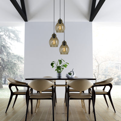 60W TERAMO RIPPLED GLASS PENDANT (EDISON BULB NOT INCLUDED) Pendant Cal Lighting