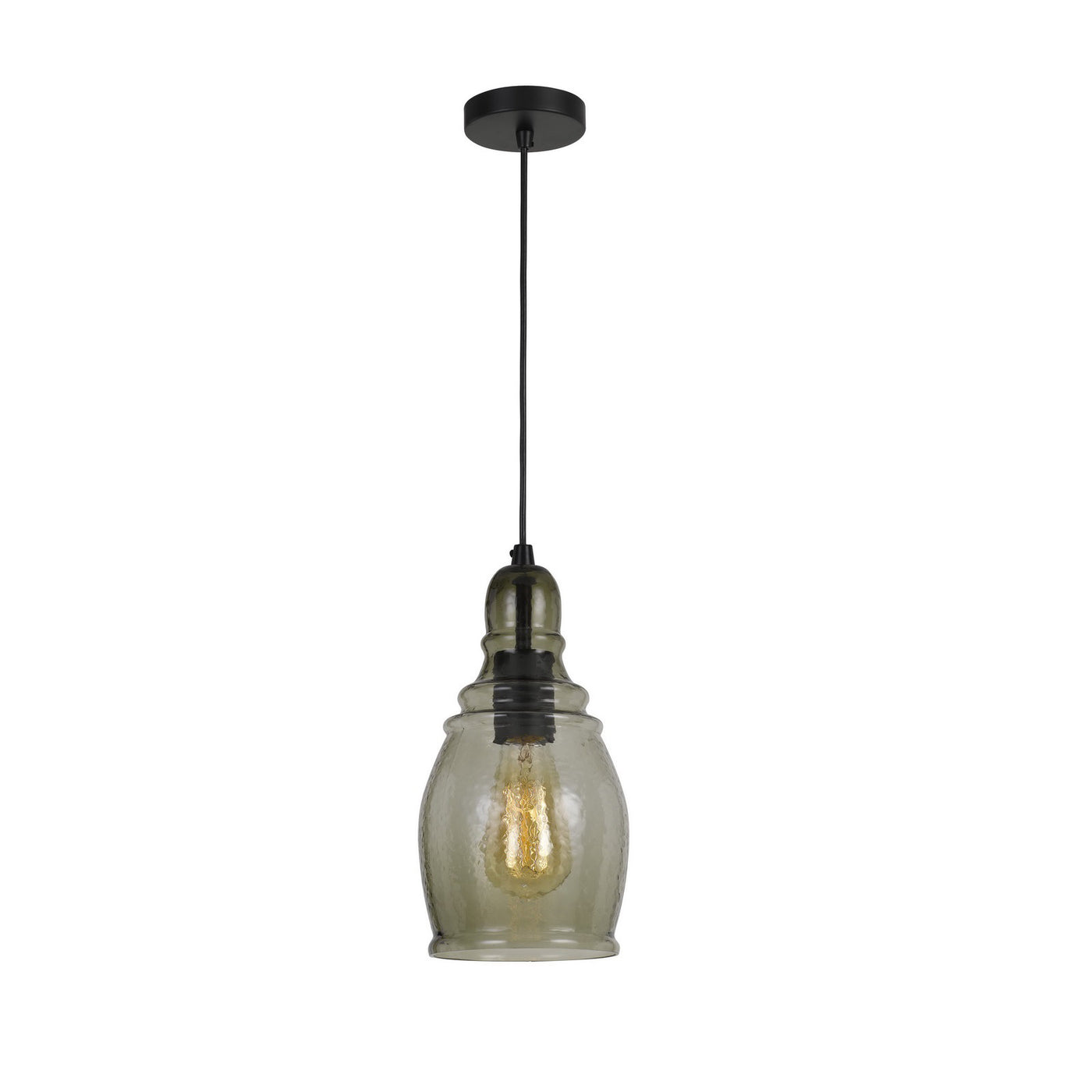 60W ACCERA RIPPLED GLASS PENDANT (EDISON BULB NOT INCLUDED) Pendant Cal Lighting