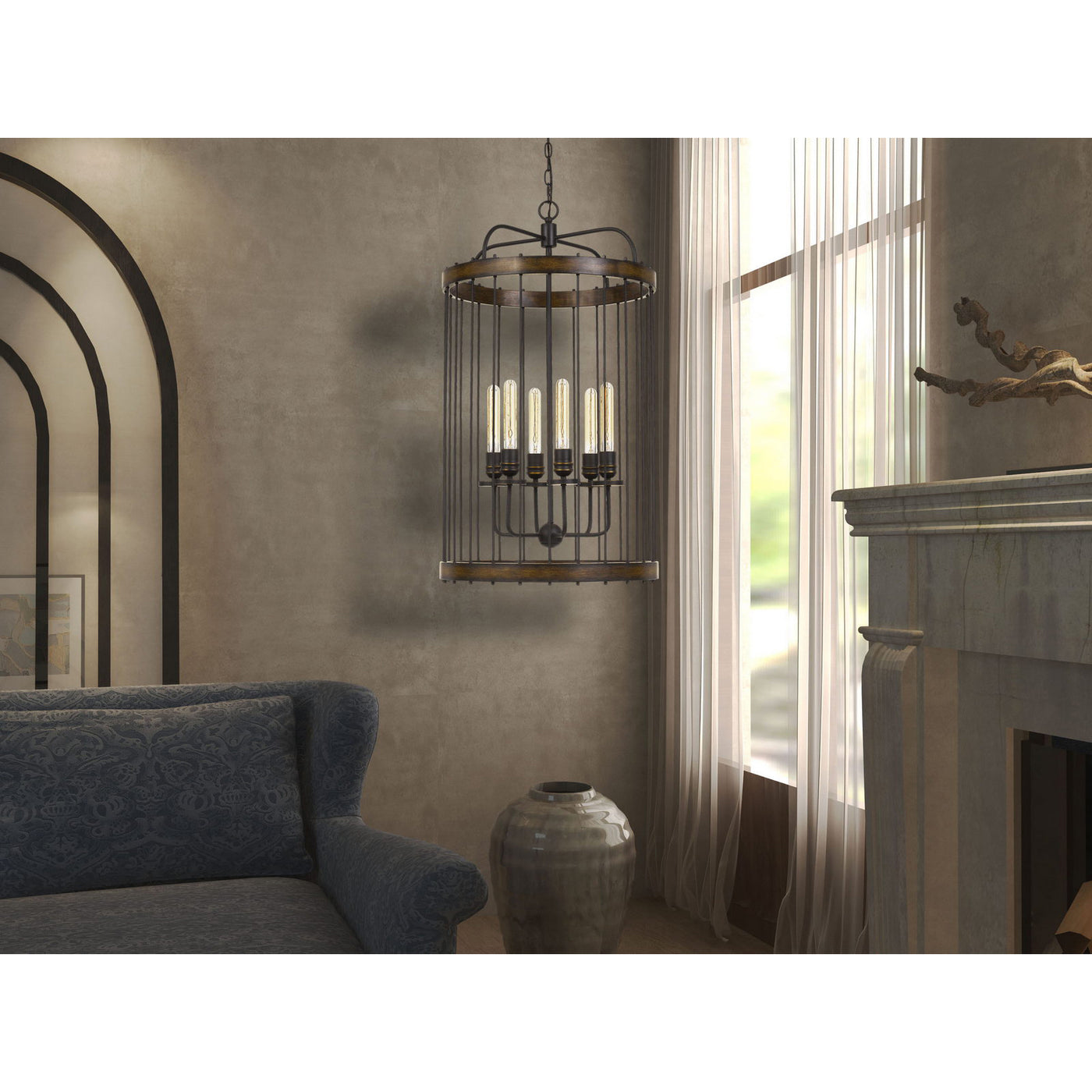 CANTANIA 60W X 6 METAL PENDANT FIXTURE  (EDISON BULBS NOT INCLUDED) Pendant Cal Lighting