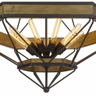 ALICANTE 60W X 9 PINE WOOD/METAL CHANDELIER  (EDISON BULBS NOT INCLUDED) Chandelier Cal Lighting