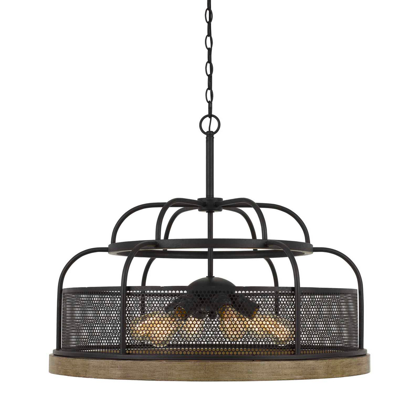 AKAKI 60W X 6 METAL/PINE WOOD CHANDELIER  (EDISON BULBS NOT INCLUDED) Chandelier Cal Lighting