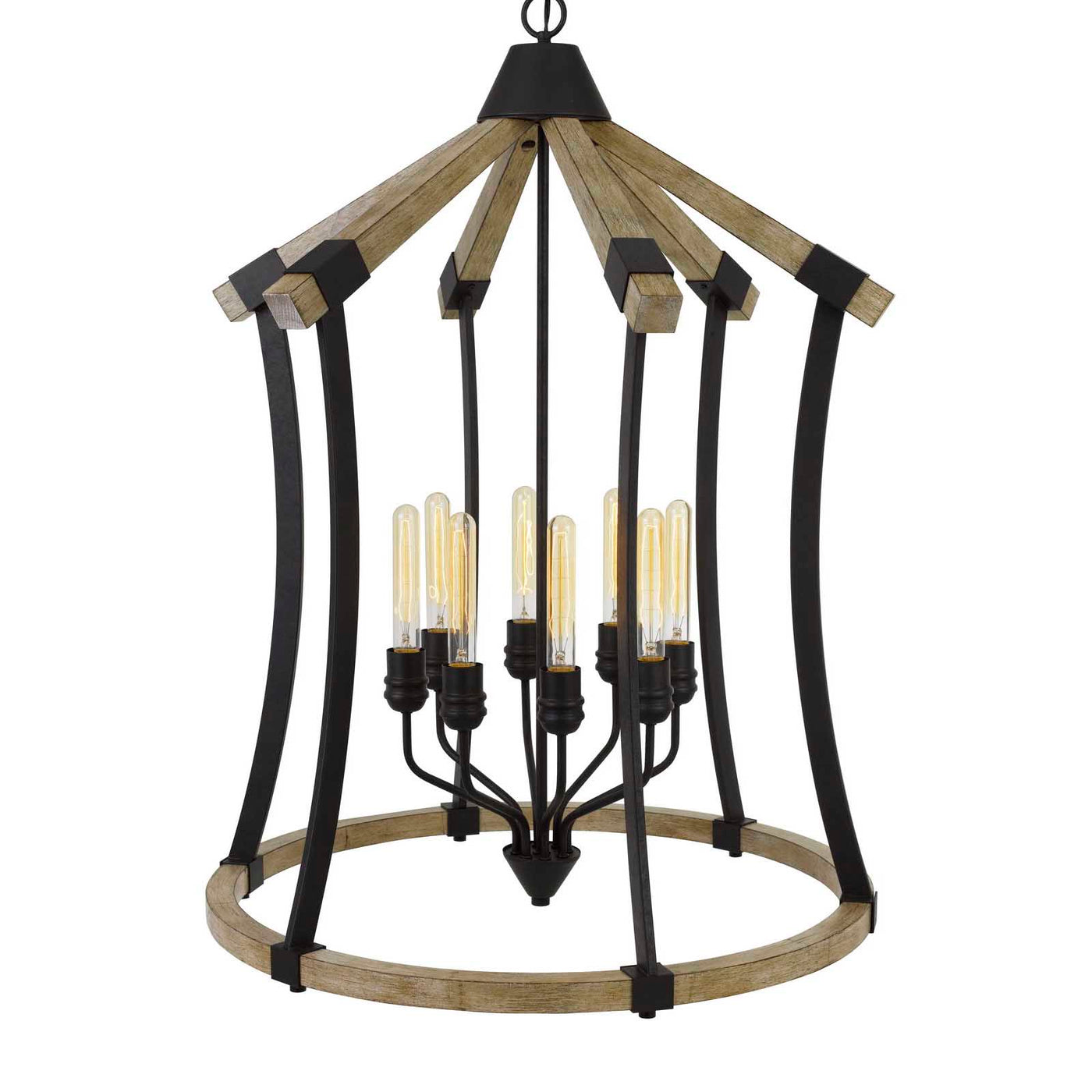 DALI 60W X 8 METAL/PINE WOOD CHANDELIER  (EDISON BULBS NOT INCLUDED) Chandelier Cal Lighting