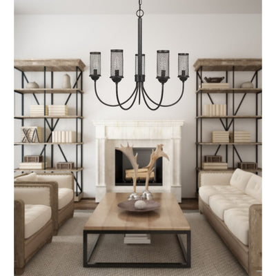 FULTON METAL CHANDELIER WITH MESH METAL SHADE Chandelier Cal Lighting