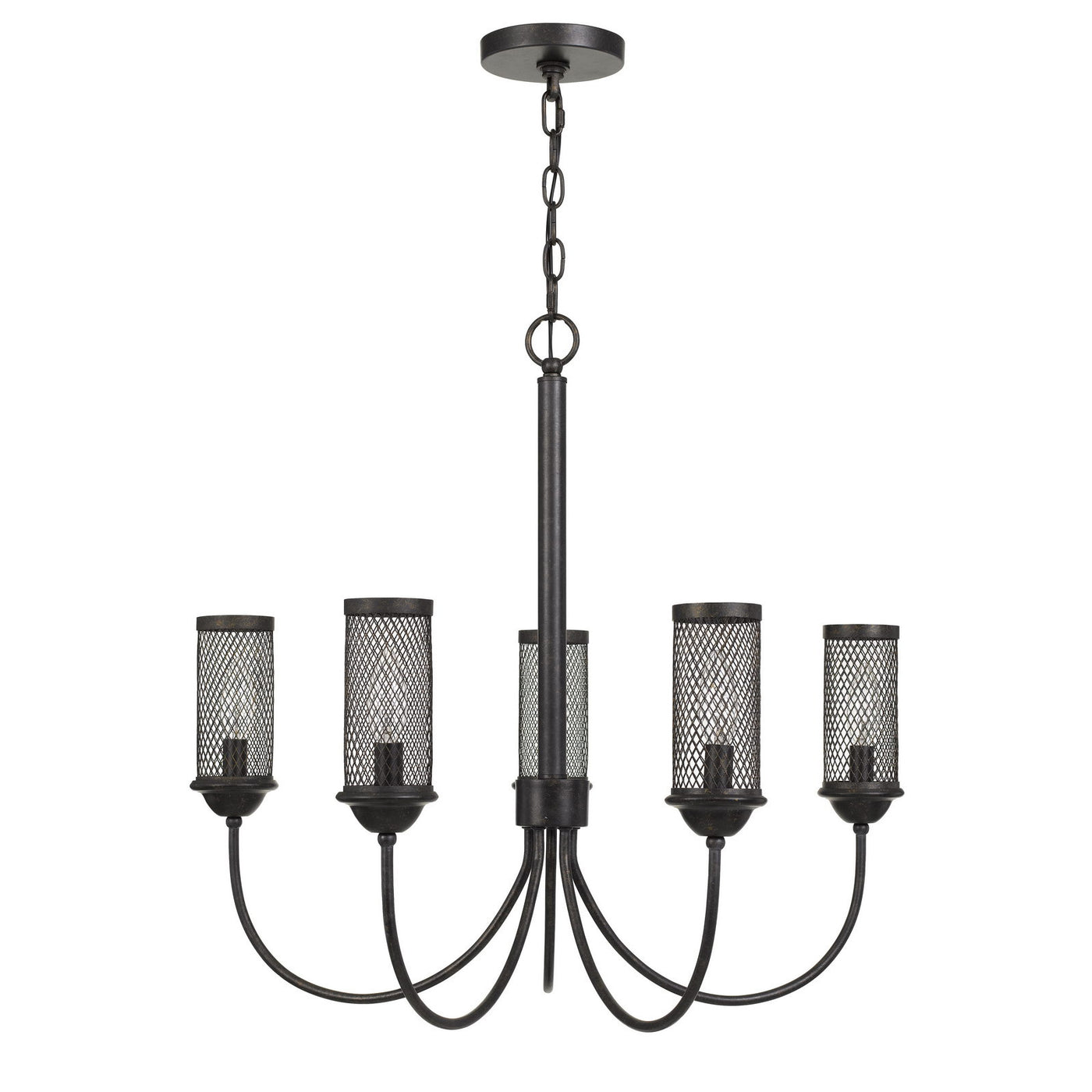 FULTON METAL CHANDELIER WITH MESH METAL SHADE Chandelier Cal Lighting